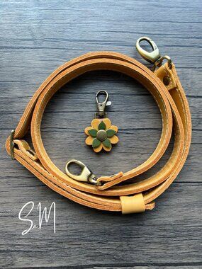 Portland Leather Goods Sunflower Crossbody Strap with Handmade Charm!